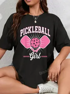 100% Cotton Unisex Funny Pickleball Girl Pickleball Player T-Shirt Women's Men Graphic Tee