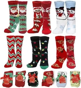 Women'S Soft Fuzzy Sock, Holiday Christmas Slipper Socks, Snowflake Fuzzy Socks