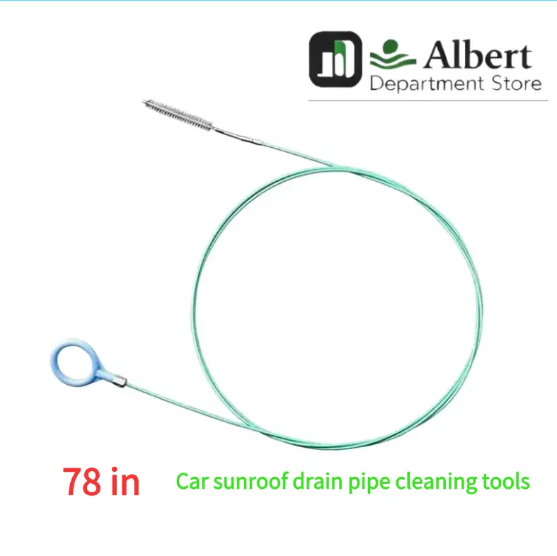 1PCS (78 inches)Car Sunroof Drain Cleaning Brush Flexible Long Tube Cleaner for Windshield Drain Holes Car Detailing Drain Unclog Tool Rainy Season Essential Auto Gadget