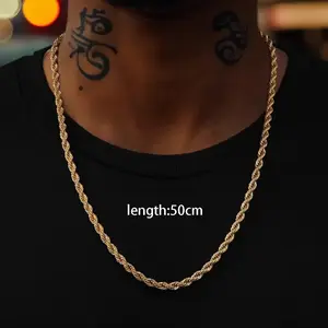 2/3/5mm Chain Rope Necklace Juneteenth gift Necklaces for men and women. cuban link chain.chains for men charm necklace crystal jewelry Classic Choice Stainless Steel cuban link chain necklace cross necklace men's jewelry