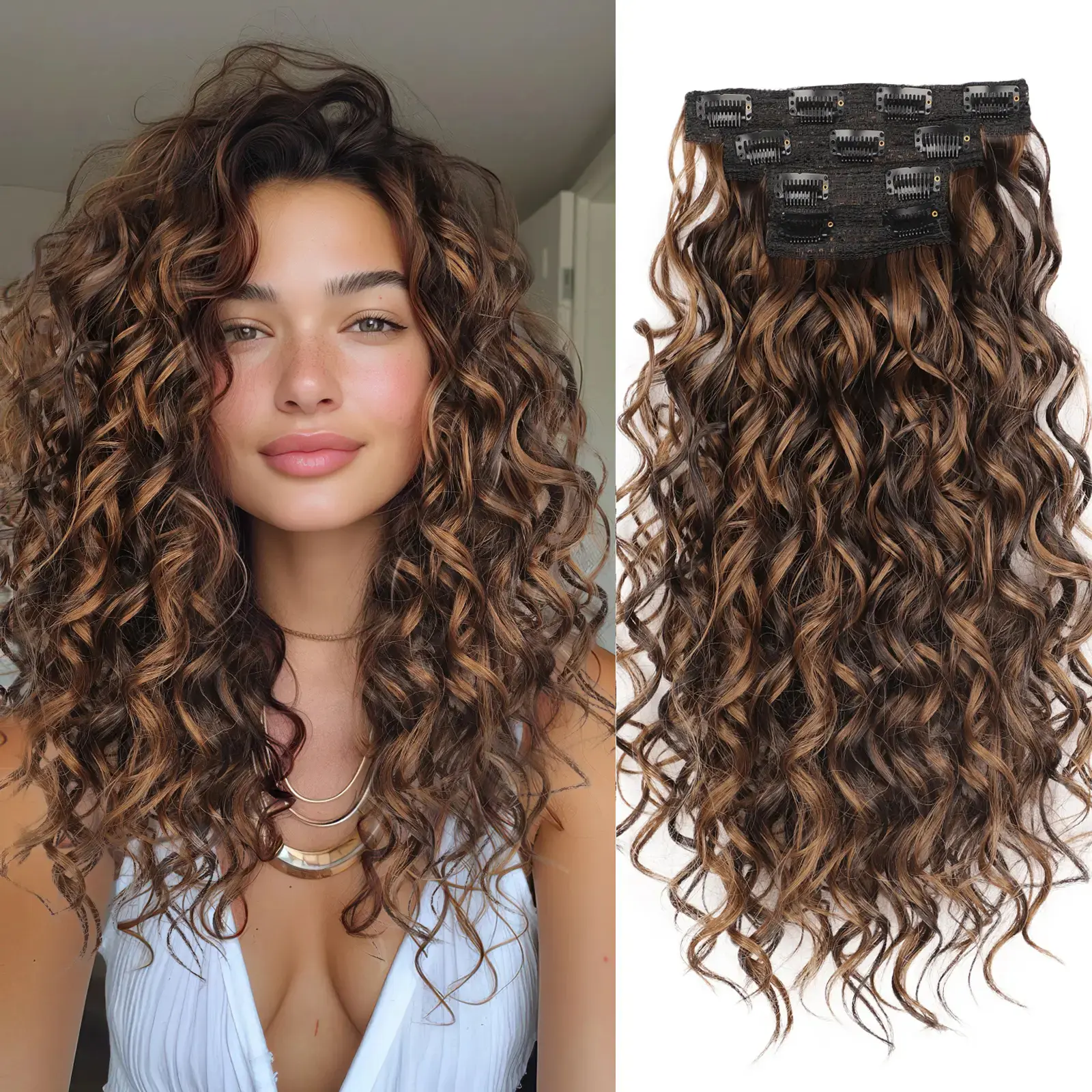 22inch-Chocolate Brown with Dark Brown