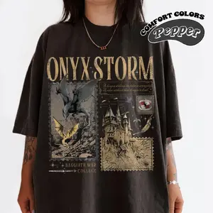 [Sale off up to 50%] Onyx Storm Comfort Color T-Shirt, Fourth Wing Series Shirt, Bookish Tee Gift For Book Lover  Fantasy Book