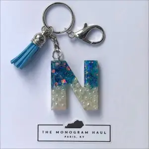 Letter Keychain - Silver Hardware