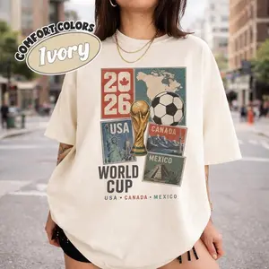 Youth & Adult Comfort Color 2026 Soccer Cup Shirt, Soccer World Tournament Shirt, International Game Day Tees, Usa Canada Mexico Football Sweatshirt, Sports Fan Gift