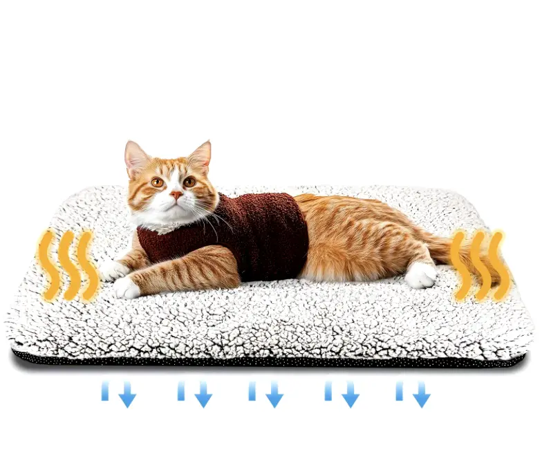Self-Heating Pet Pads Blanket Warm Cushion Mat for Cats and Dogs Washable Pets with Thermal Body Heat Reflecting Core Pad