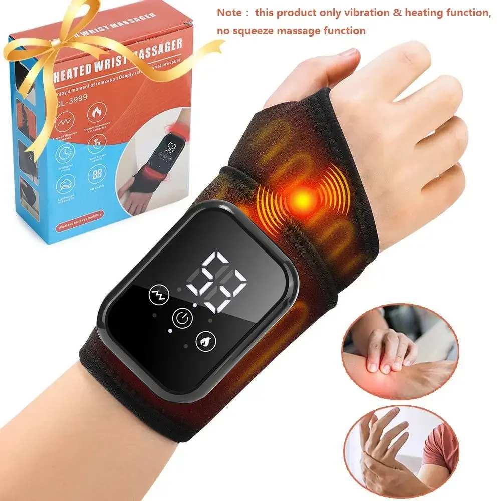 Wrist Heating Massage Device, Smart Digital Display, Heats and Vibrates, Relieves Wrist Pain, Carpal Tunnel Syndrome, Ideal for Office Workers, Relaxation Aid, Massagers
