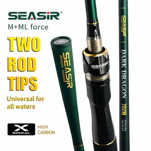 Seasir Dark Dragon Fishing Rod 2.1M 2.4M  spinning/Casting Rod M/ML Swivel Two Ends - Carbon Fiber Body, Fine Ceramic Guide Ring