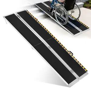 Portable Aluminum Folding Wheelchair Ramp - 4-Panel Design, 800 lbs Capacity, Threshold Mobility Ramp for Home Stairs, Doorways, Scooters, Walkers