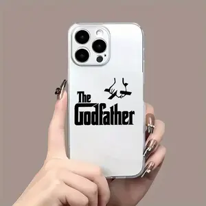 Godfather Design Transparent Phone Case, Soft Clear Cover for iPhone 17/16/15/14/13/12/11 Pro Max, Fashion Gift for Friends & Partners