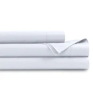 Organic Cotton Percale 400 Thread Count Extra Deep Pocket Sheet Set White