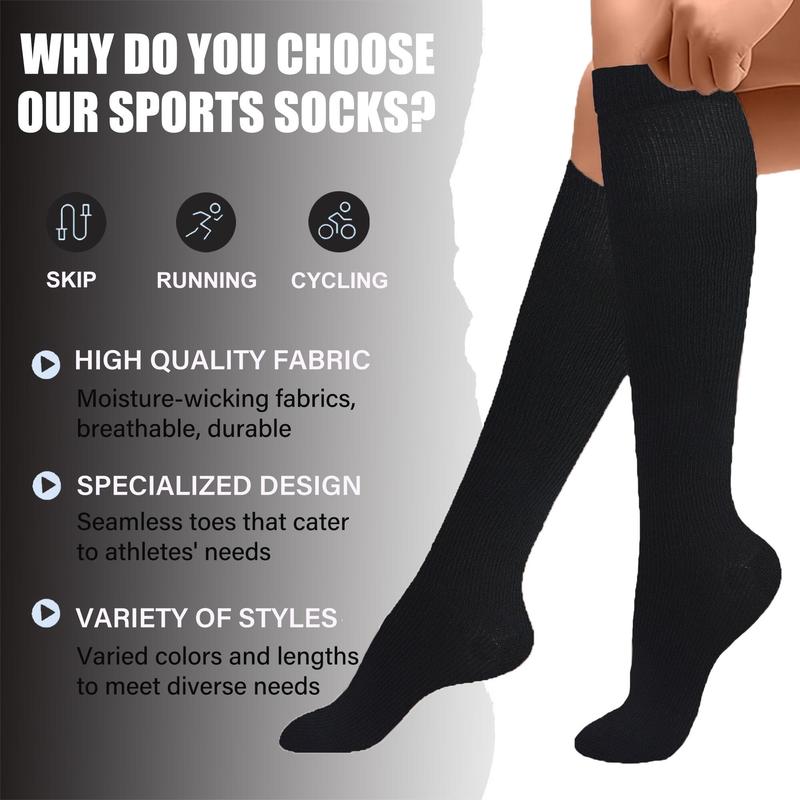 ISUNIE 8 Pairs Compression Socks Solid Color Socks for Women & Men for Athletic & Daily,Running,Climbing,Hiking(Black & White) ISUNIE 8 Pairs Compression Socks Solid Color Socks for Women & Men for Athletic & Daily,Running,Climbing,Hiking(Black & White)