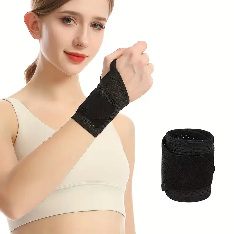 2 Pack Wrist Compression Straps – Dual‑Layer Wrist Brace for Pain Relief & Support, Tendonitis, Carpal Tunnel, Arthritis – Adjustable Wrist Wraps for Fitness, Workouts & Everyday Use (Black)