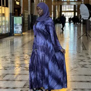 Printed Umbrella Abaya with elegant button details