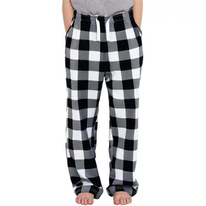 PATPAT Unisex Kids Plaid Pajama Pants – Soft Lounge Sleep Bottoms with Elastic Waist and Pockets, Ages 5–14 Years
