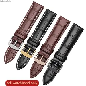 2026  Croc Embossed Leather Watch Band - Premium Strap with Multi-Tone Buckles, Fits 18/20/22mm Lug Width, Luxe for Business & Daily Wear
