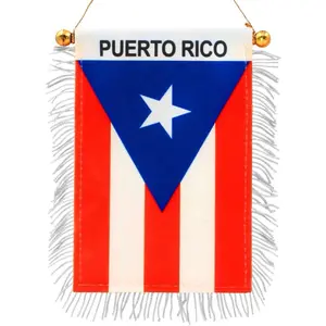 Puerto Rico Flag Banner – Car & Window Rearview Mirror Deco