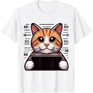 Mugshot Prisoner Orange Cat - Mugshot Cat Lover T-Shirt