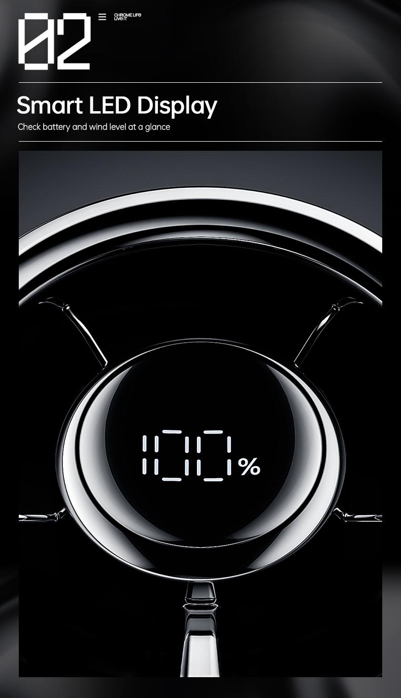 JISULIFE 2026 Life9s Chrome Portable Handheld Fan Turbo High Speed Cooling 18H 5000mAh Rechargeable Fashion Mini Fan Stylish Music Festival & Concert Accessory Valentines Day Gifts for Men Women
