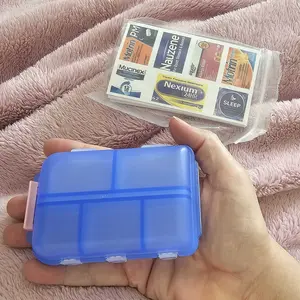 Portable Pill Storage Box, Travel Pill Organizer Box with 147 Brand Labels/stickers, 10-grid Mini Pill Container, Pocket Size Dustproof Remedies Pill Box, Medicine Storage Organizer, Pill Case, Travel Essentials, Household Items, Vitamin Box