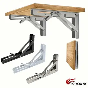 TAIMASI Heavy-Duty Folding Shelf Brackets - Space-Saving Wall-Mounted Design For Tables & Workbenches | Includes Mounting Screws - Seasonal Solution For: • Labor Day Workshop Upgrades • Thanksgiving Extra Serving Space • Christmas Gift For DIY Enthusiasts