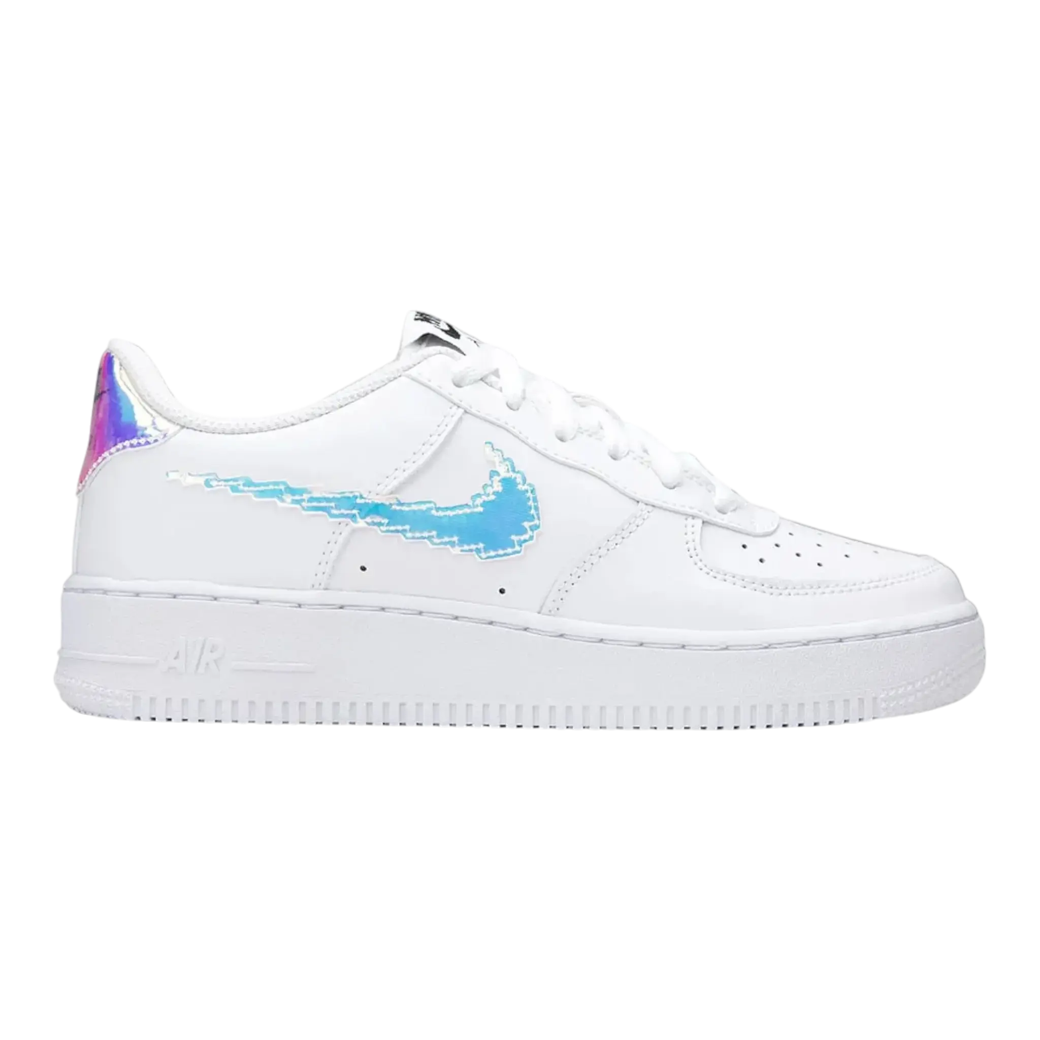 Nike Air Force 1 LV8 Digital Swoosh Basketball Shoe in White | Big Kids' (GS)