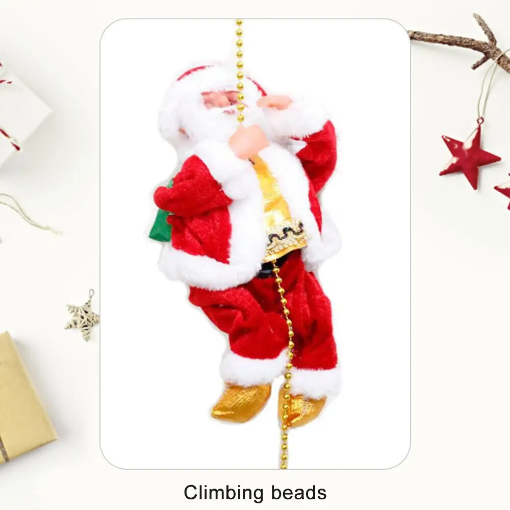Electric Climbing Santa Claus. Music Rhythm Santa Claus Christmas Decoration, Suitable for Home, Door Decoration, Party Holiday Decoration, Also the Best Fun Gift
