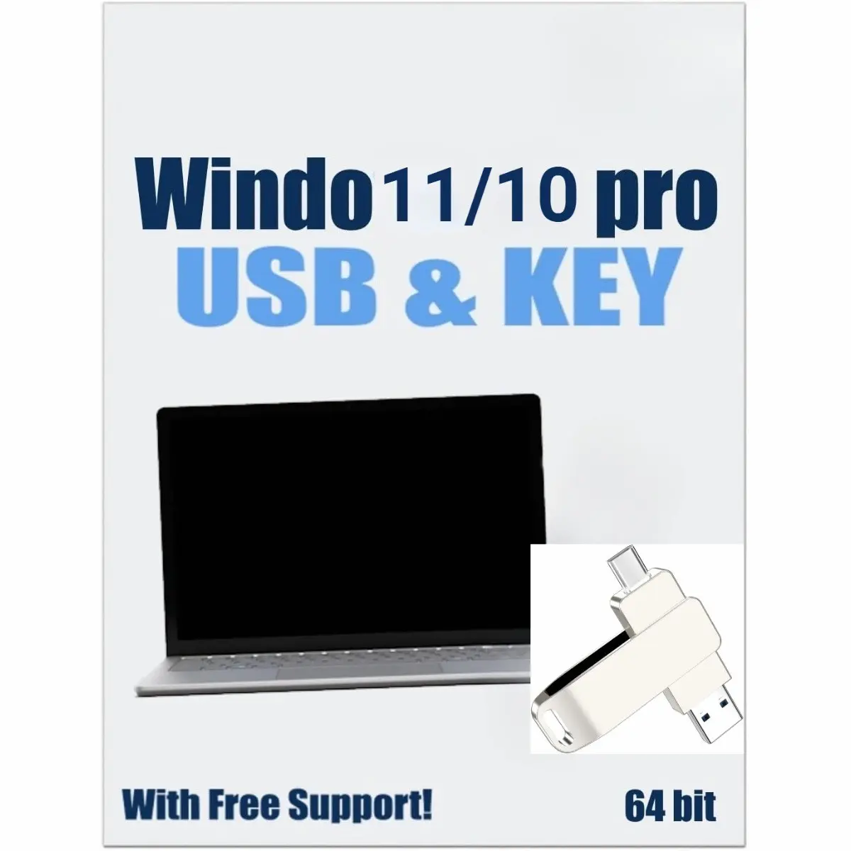 Bootable USB Install & Activation Key Suitable for 10/11 - USB Drive Media for PC Repair, Restore, Fix Computer, Laptop, Desktop with Direct Installation & License Key Activation (No CD/DVD Required)