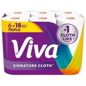Viva Signature Cloth Make-A-Size Paper Towels - 6 Triple Rolls - 1-Ply - 129 Sheets