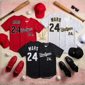 Mars 24K Hooligans Baseball Jersey – Urban Streetwear Fan Shirt, Casual Athletic Sports Jersey, Lightweight Breathable Festival Outfit Top, Unisex Style Apparel