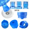 3Pcs Reusable Silicone Water Jug Cap, Spill-Proof Dust-Proof Replacement Water Bottle Lid, Drinkware Accessories for Home Office Dorm, Blue