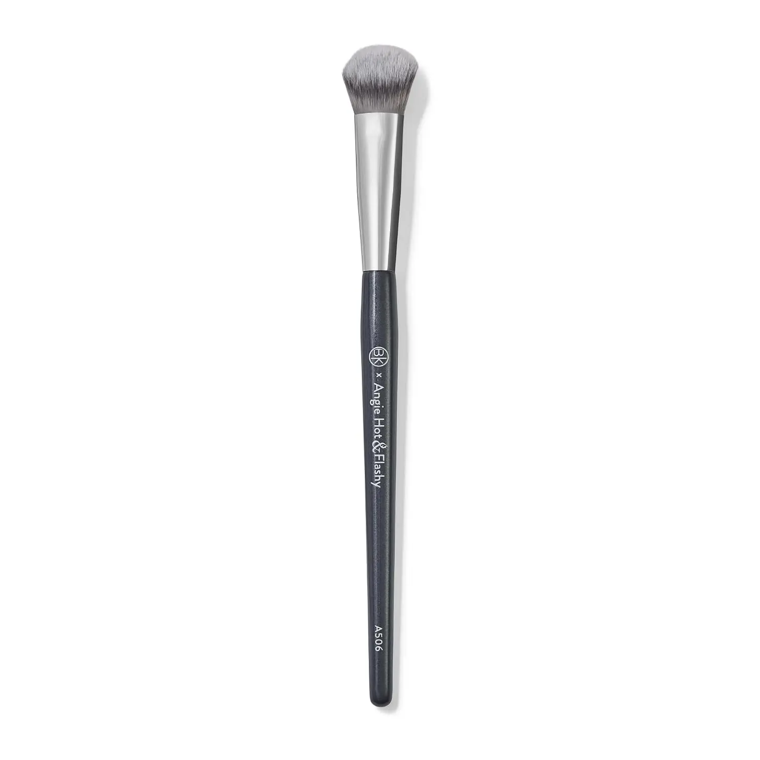 BK BEAUTY A506 Under Eye Concealer Brush, Angie Hot & Flashy | Rounded head for patting and blending under-eye concealer. Synthetic fiber bristles, wood handle, single brush.