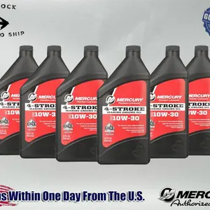 Mercury OEM SAE 10W-30 Mineral 4-Stroke Marine Engine Oil Quart 8M0078625-6PACK