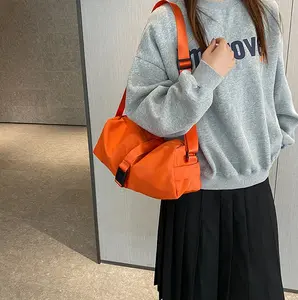 Buckle Cylinder Crossbody Bag for Women - 2 Size Options Adjustable Shoulder Handbag