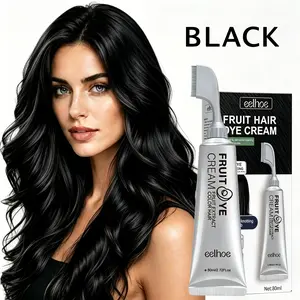 Fruit & Vegetable Hair Color Cream, Natural Gentle Hair Dye, Long-Lasting Hair Coloring, Easy Color Application, Scalp-Friendly Formula for Gray Hair Coverage