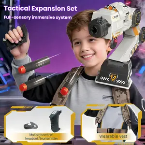 Smart Tracking Mechanical Arm Foam Blaster,Wearable Shoulder Mount,Dual Control Cool Inductive Robot Arm,Soft Dart Robotic Arm,Motion-Tracked Blaster,Motion Control Toy Machine with Wearable Shoulder Mount&Remote Control Toys for Boys Gifts for 8-12