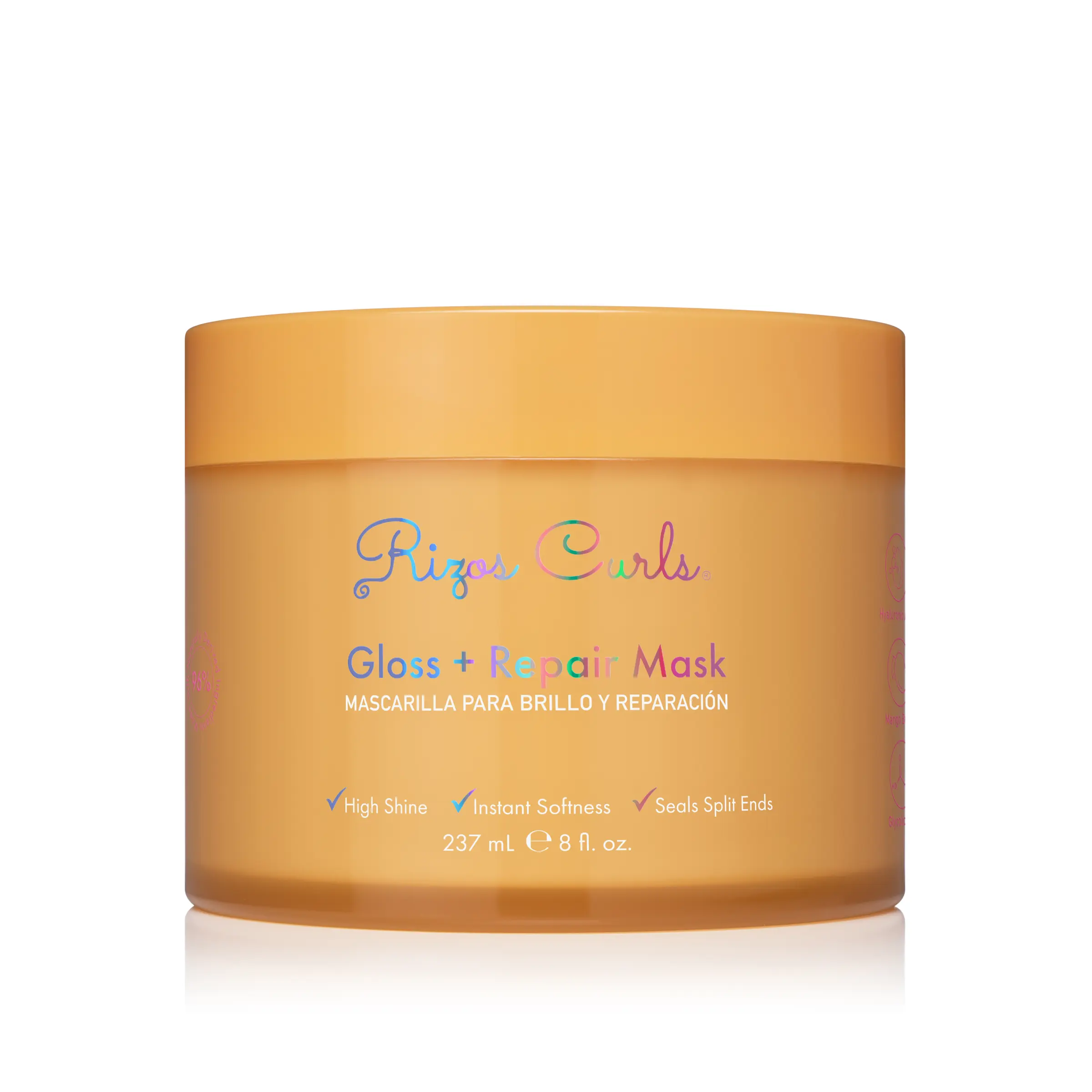 Rizos Curls Gloss + Repair Mask for sealing split ends, reducing frizz and instant gloss Rizos Curls Gloss + Repair Mask for sealing split ends, reducing frizz and instant gloss