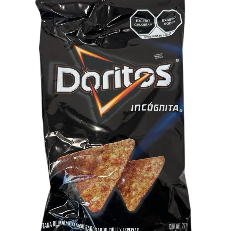 3-Pack Sabritas Doritos incógnita  MEGA Mexican chips snacks Sabor Chile y especias 223g big bag  Snack Taffy Crunchy Crispy Flavor Chilli Spicy