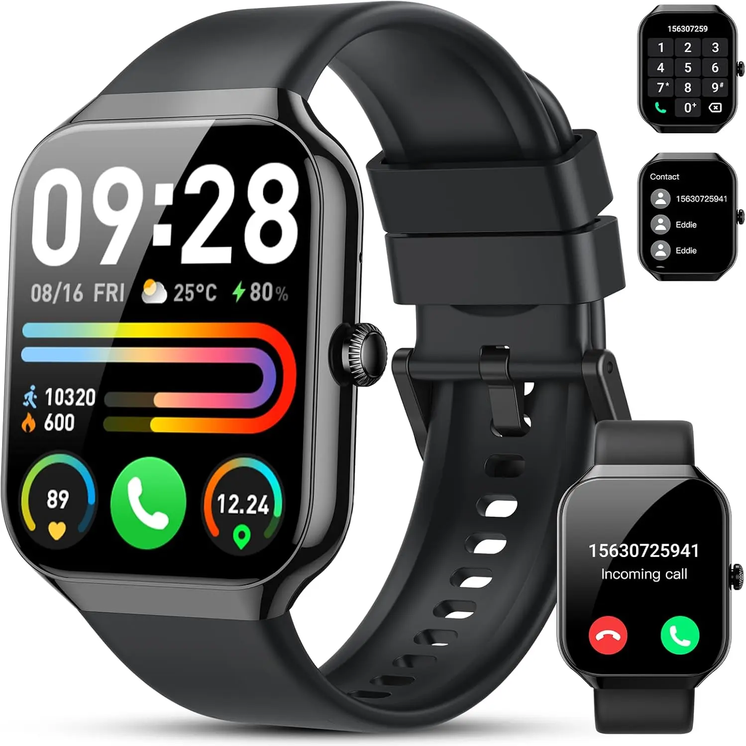 Smart Watch(Answer/Make Call), 1.96" HD Smartwatch for Men Women, 2026 Fitness Watch with 7/24 Heart Rate/Sleep Monitor/30+Day,113+ Sport Modes,IP68 Waterproof Fitness Activity Tracker for Android iOS