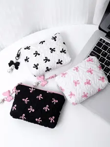 Butterfly Knot Pattern Wash Bag, Travel Skincare Storage Bag, Large Capacity Organizer, Makeup Brush Holder, Suitable for Daily Use or Travel