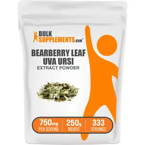 BulkSupplements Bearberry Leaf Extract Powder - Edible - Natural Antioxidants - Bearberry Extract - Uva Ursi - 100g-1kg - 750mg per Serving
