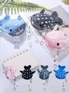 Whale Shark Coin Purse Featuring a pink pendant, Cute Wallet, Coin Pouch, Keychain Pouch, Coin Purse Keychain, Shark Stuff, Cute Wallets, Bag hanging accessories, multi-purpose small item storage bag, Small Coin Pouch，Zipper Closure - Perfect Gift Idea