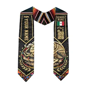 Mexican American Graduation Stole Guadalupe Design Custom Name School Colors, Class of 2026 Cultural Sash, Unique Senior Keepsake for Ceremony Outfit