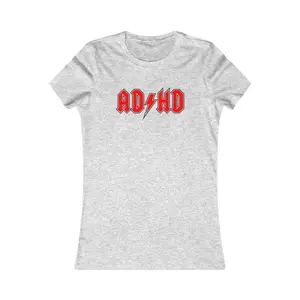 AD/HD an AC/DC Parody ADHD Red White Black Women's Favorite Tee