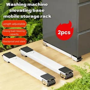 2-Pack Adjustable Refrigerator Mover with Swivel Wheels, Heavy-Duty Furniture Shifter, Kitchen Appliance Moving Base