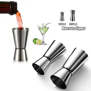 1PC Bar ounce cup 15/30ml or 25/50ml stainless steel cocktail measuring cup Double head alcohol measuring cup Kitchen supplies Utensils