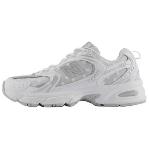 530 'White Silver Metallic Polka Dots'