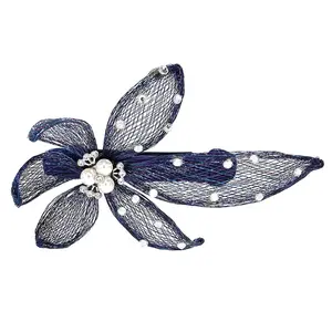 Flower Hair Barrettes Bridal Wedding Hairpin Copper Wire Flower Pearl Hair Clips Prom Daily Hair Accessories for Women Girls