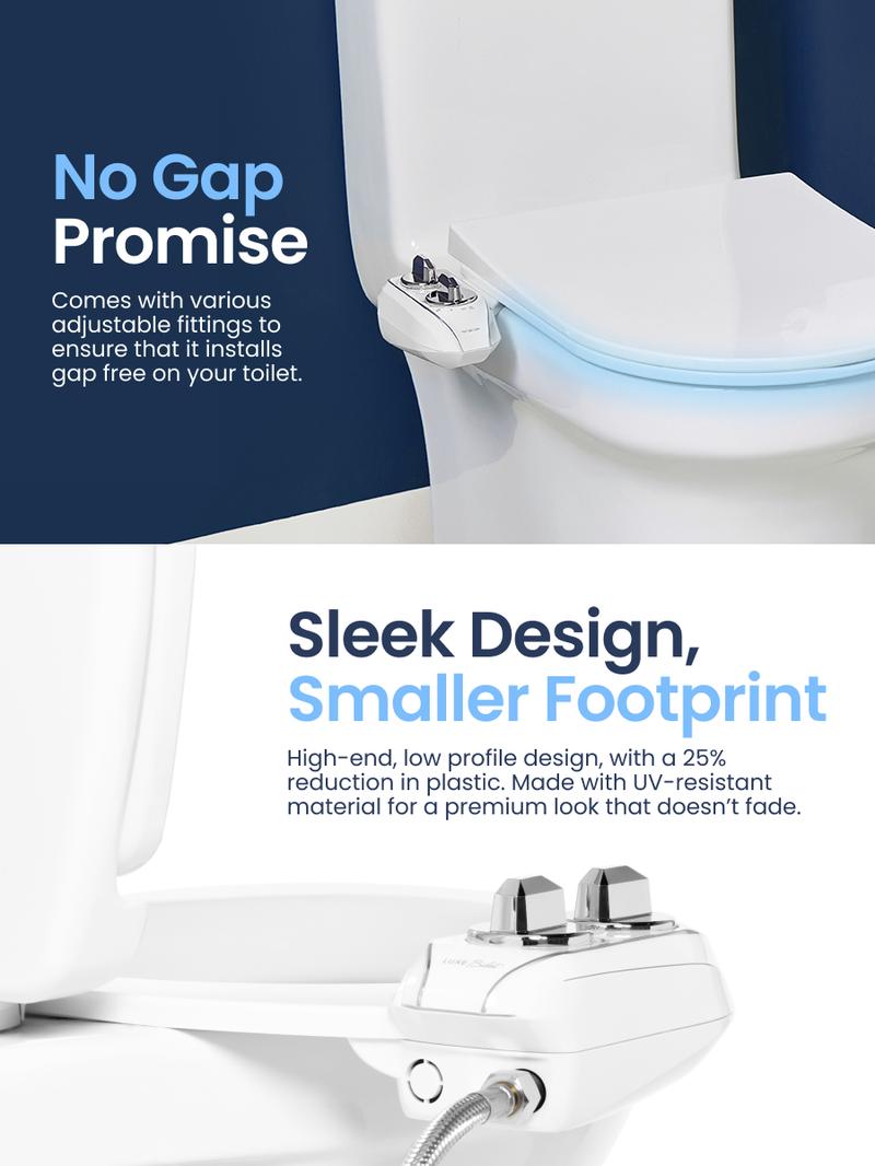 LUXE Bidet NEO 120 Plus - Rear Wash Only, Bidet Attachment for Toilet Seat, Easy Slide-in Install, Patented 360° Self-Clean, and Flip Feature