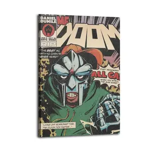 MF DOOM Poster Canvas Wall Art Home Decorative Prints Fade-Resistant Canvas Print Various Size for Home Gym Office Wall Decor