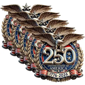 5 Pack US 250th Anniversary Patriotic Stickers，The Independence of USA Sticker 1776-2026 American Flag Decal, Eagle United States Patriotic Vinyl Bumper Sticker for Car, Windows, Laptops, Wall